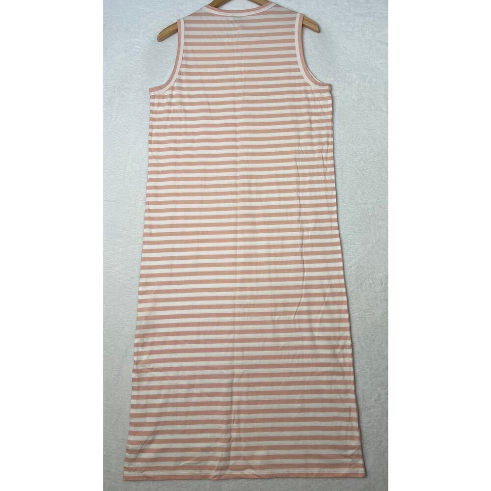 NWT Kule Pink/White Striped Midi Sheath Dress Nautical Hamptons Coastal sz M - Picture 8 of 10